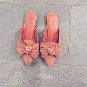 J crew Pink Suede Slides